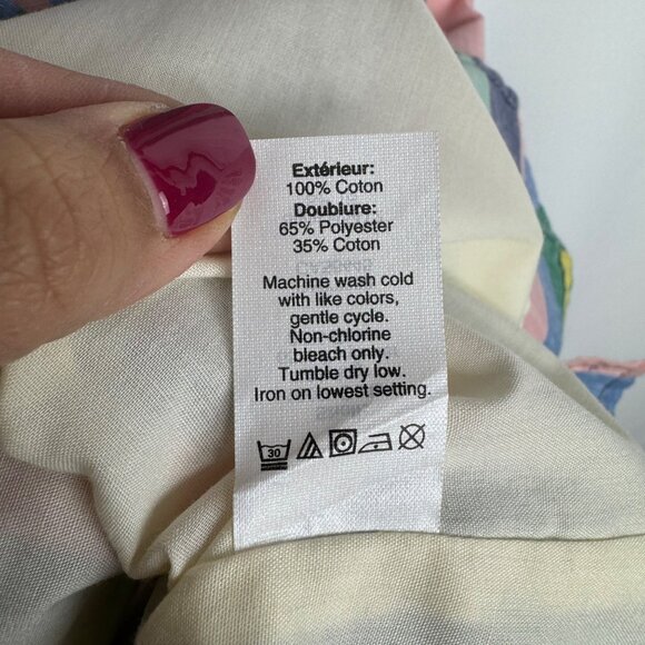 J.Crew Factory Rainbow Striped Off-Shoulder 100% Cotton Dress Size 6 Multi-Color - Picture 8 of 9